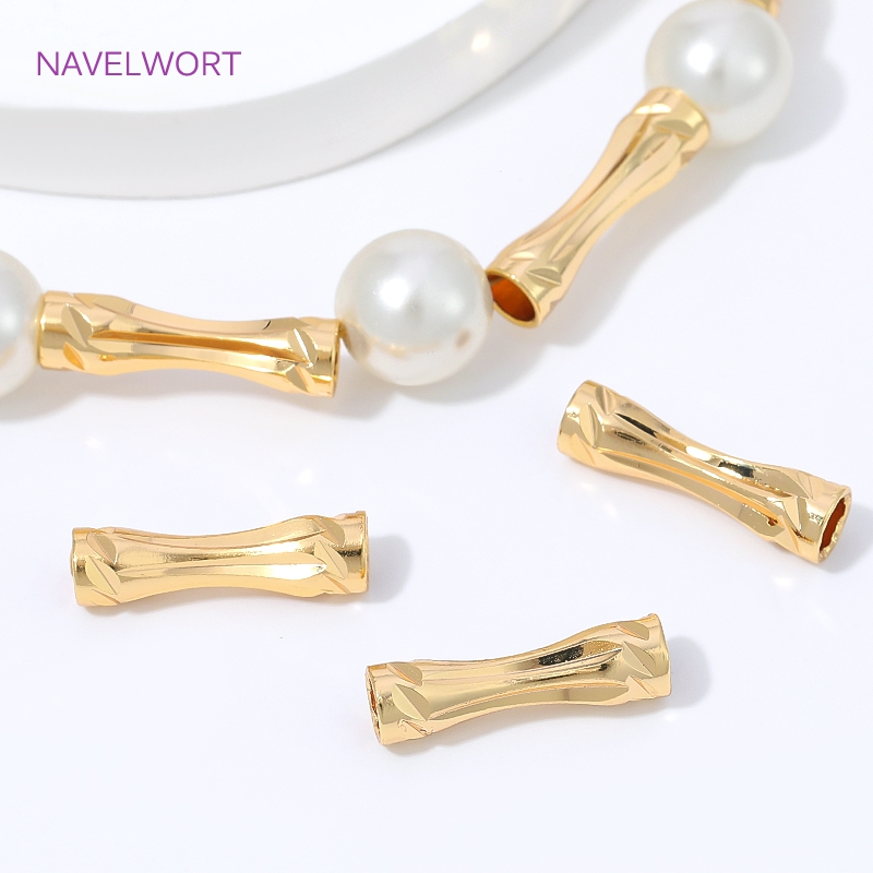 Jewelry Making Youtube - Cuentas espaciadoras de tubo facetado chapadas