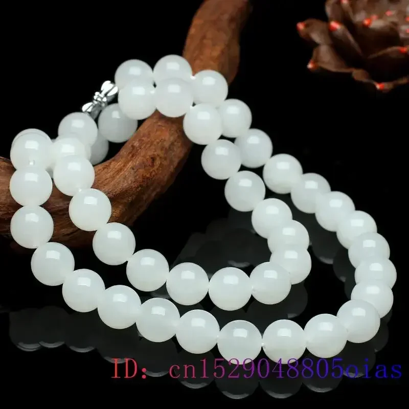 Jewelry Making Necklaces - Collar de cuentas de Jade blanco,