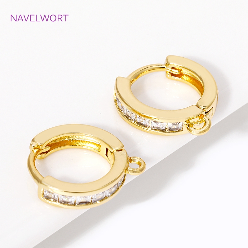 Jewelry Making Articles - Cierres para pendientes redondos con incrustaciones