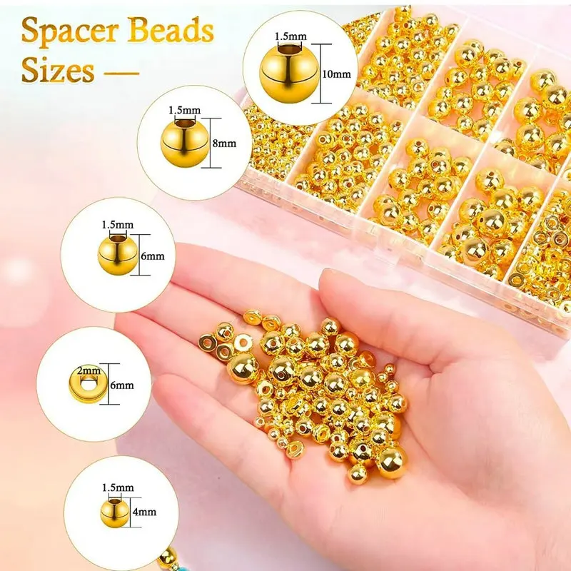 Jewelry Making Degree - Kit de cuentas espaciadoras doradas de