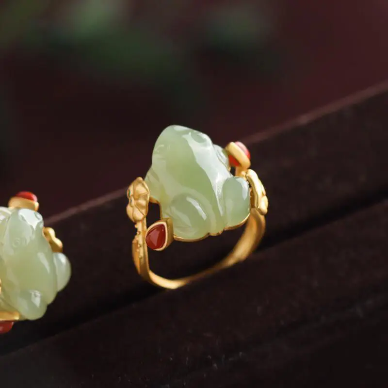 Anillos de rana de Jade verde  - Jewelry Making Rings reseña y precio