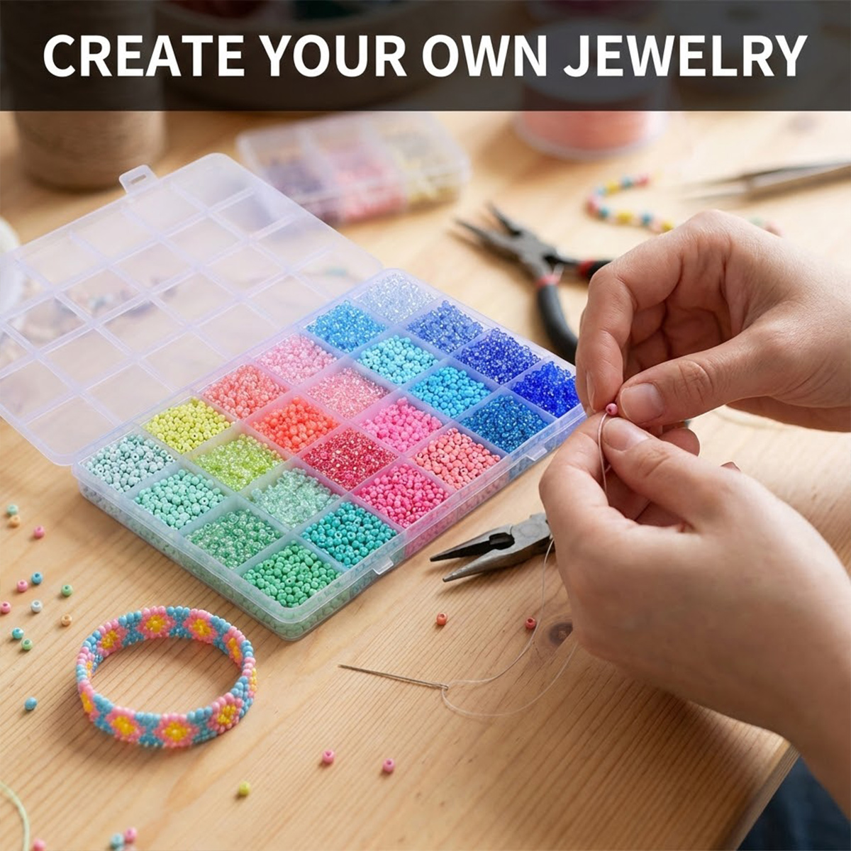 Kit de 5200 Cuentas de Vidrio  - Jewelry Making Degree reseña y precio